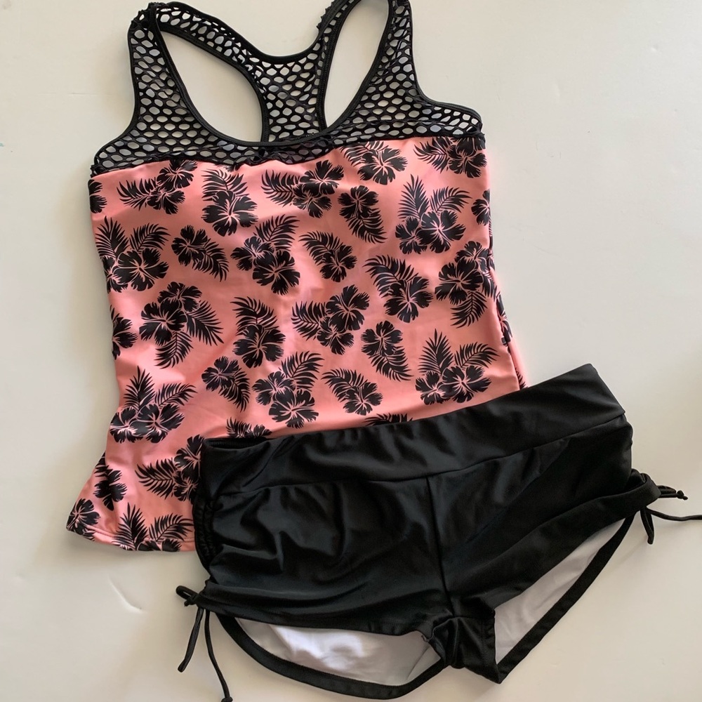 Pink and Black Swimsuit 12/14